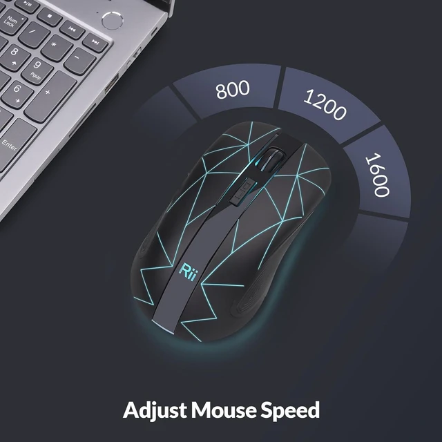 Alt view image 7 of 7 - Rii Wireless Mouse with USB Nano Receiver,Rechargeable for Office Gaming