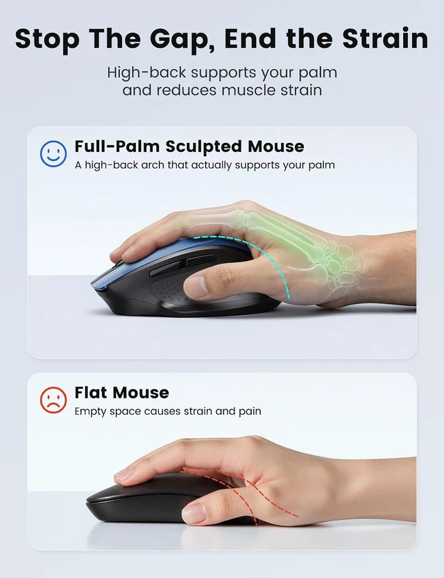 Alt view image 3 of 7 - Wireless Mouse for Laptop, Quiet Cordless Computer Mice for Office & Travel