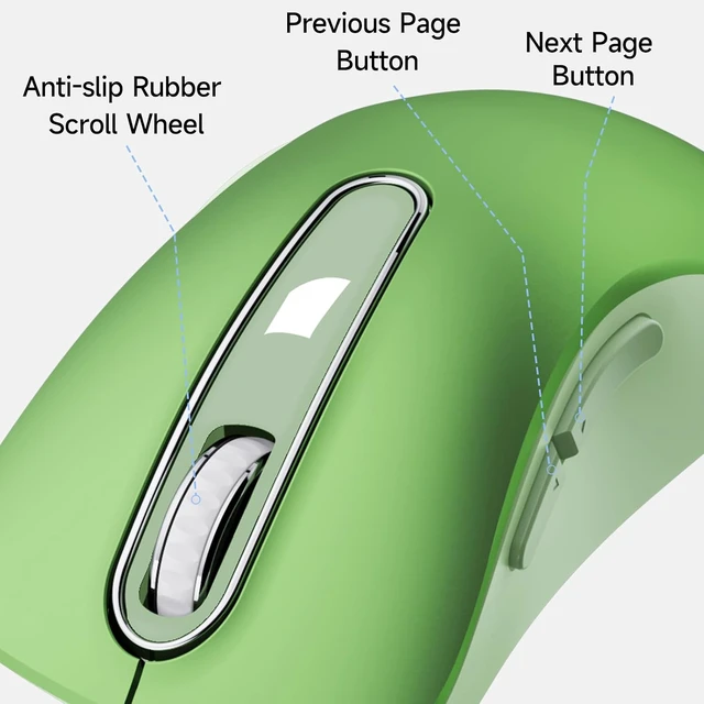 Alt view image 3 of 7 - memzuoix Wired Mouse, USB Computer Mouse 1400 DPI Mobile Optical Mouse Ergonomic Design Computer Mice with 5FT Cord for Laptop, PC, Desktop, MacBook, 5 Buttons (Green)