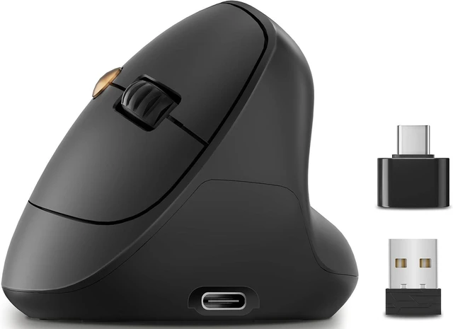 Main image of Ergonomic Vertical Wireless Mouse, 57°, Small/Medium Hands, Black