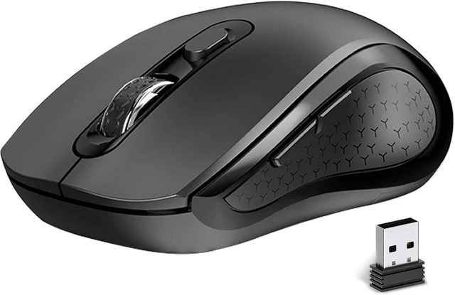 Main image of Wireless Mouse Ergonomic, Silent Computer Mouse with Side Buttons - Black