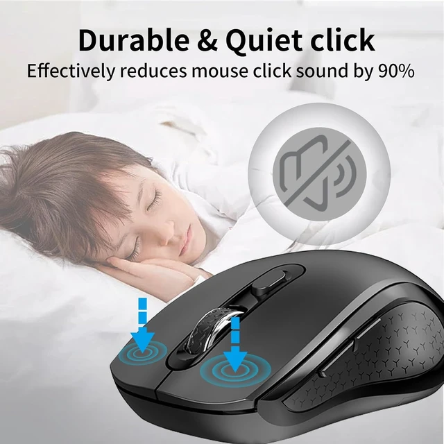 Alt view image 4 of 7 - Wireless Mouse Ergonomic, Silent Computer Mouse with Side Buttons - Black