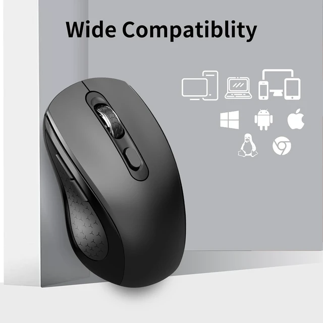 Alt view image 7 of 7 - Wireless Mouse Ergonomic, Silent Computer Mouse with Side Buttons - Black