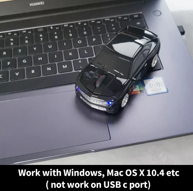 Alt view image 6 of 6 - Car Mouse for Compuer, Funny Sport Car Shaped Computer Mouse, 2.4Ghz Wireless Mouse Car Mouse with USB Reciver for Laptop, PC (Black)