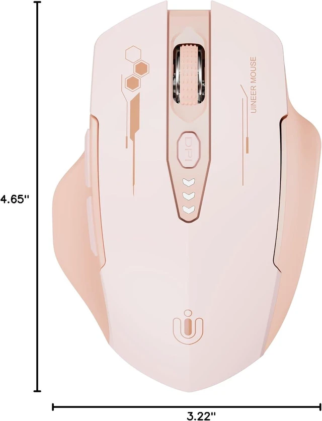 Alt view image 5 of 5 - Uineer Bluetooth Mouse, Tri-Mode Wireless, Rechargeable, 3-Device Switch