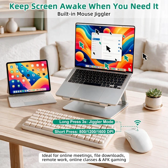 Alt view image 4 of 7 - M1 Bluetooth Wireless Mouse for MacBook/Laptop/Mac - White