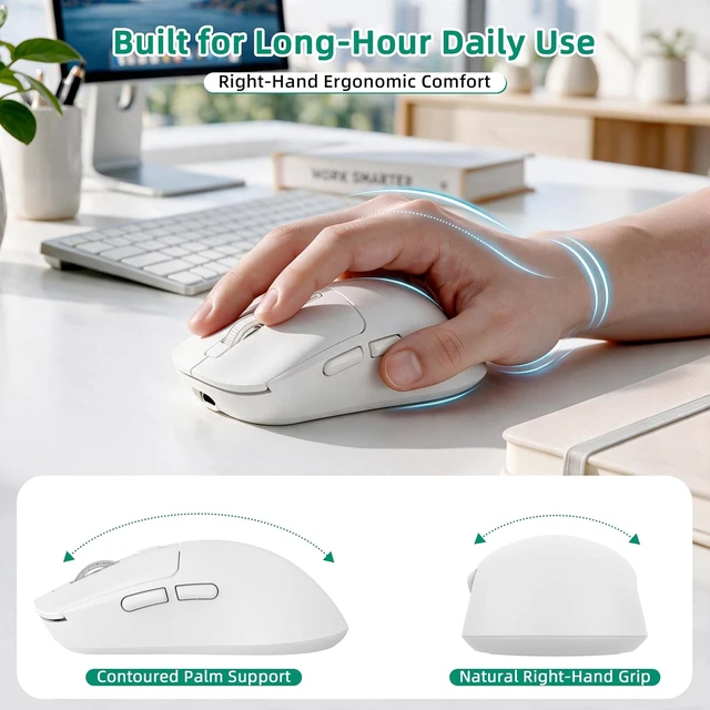 Alt view image 5 of 7 - M1 Bluetooth Wireless Mouse for MacBook/Laptop/Mac - White
