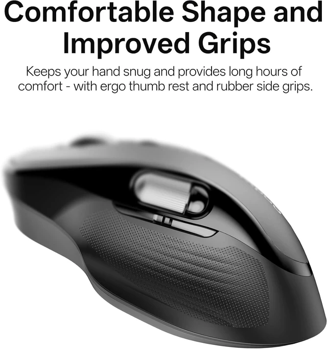 Alt view image 5 of 7 - Rapoo M680 Wireless Mouse - for Small to Medium Hands, Bluetooth 5.0/4.0 + 2.4GHz Tri-Mode Multi-Device Mouse, Free-Spin Scroll, Horizontal Wheel, Silent Clicks, 2-Year Battery, Black