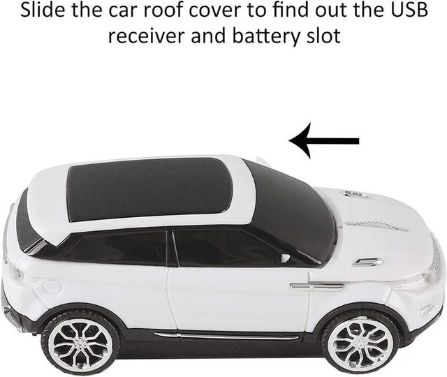 Alt view image 4 of 6 - CHUYI Cool SUV Car Shaped Wireless Mouse 1600 DPI Optical Cordless Mice with USB Receiver for Office School Travel for PC Computer Laptop Gift (White-1 Pack)