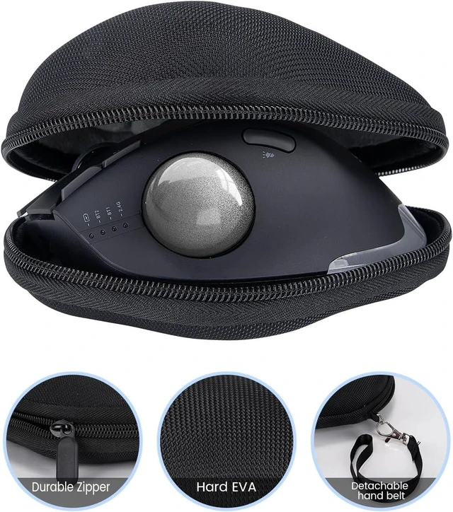 Alt view image 5 of 7 - Wireless Trackball Mouse, Adjustable Angle Rechargeable, With Travel Case