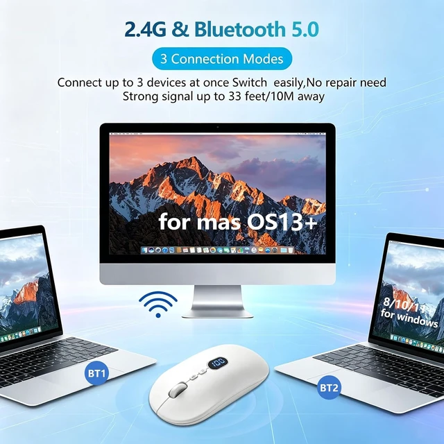 Alt view image 5 of 7 - Ai Mouse with Voice Typing & ChatGPT Smart Mouse TriMode(W30White)