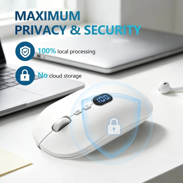 Alt view image 7 of 7 - Ai Mouse with Voice Typing & ChatGPT Smart Mouse TriMode(W30White)