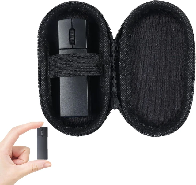 Main image of Ultra Small Bluetooth Wireless Mouse, Dual Mode (BT+2.4G) Noiseless Rechargeable (with Mouse Case), 1200 DPI Slim and Portable Mini Travel Cordless Mice for PC Computer Laptop (Black)