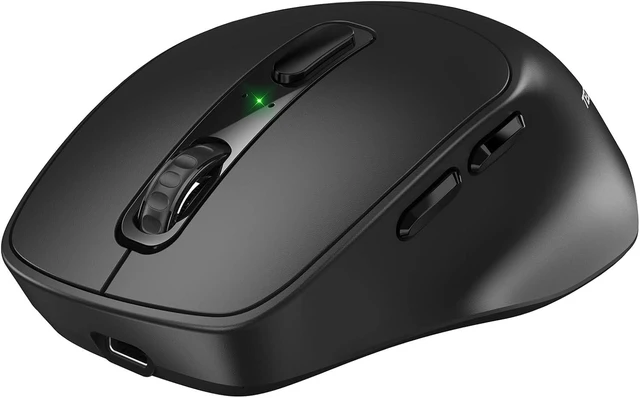 Main image of TECKNET Rechargeable Bluetooth Mouse, BT5.0/BT3.0/2.4G Wireless Mouse-Black