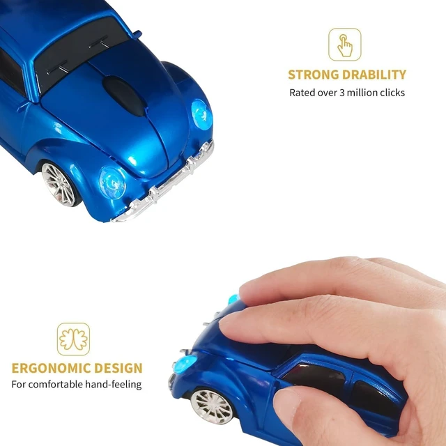 Alt view image 5 of 7 - Wireless Car Mouse, Funny Car Shaped Mouse 2.4GHz Optical Wireless Mice for Computer PC Notebook Laptop (Blue)