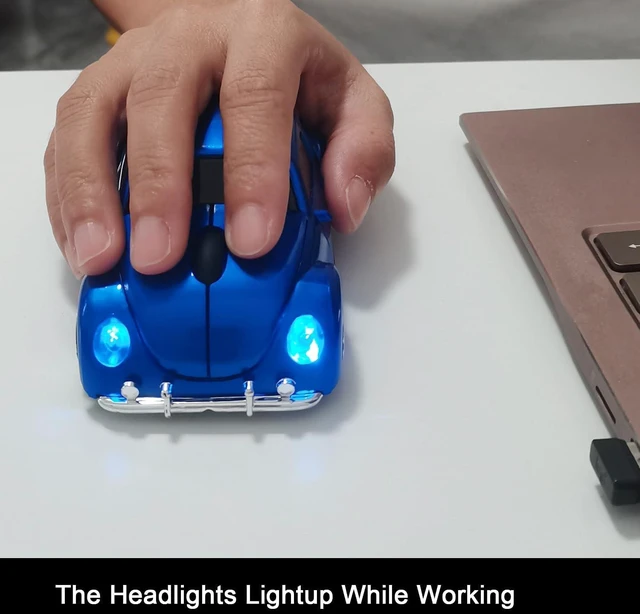 Alt view image 6 of 7 - Wireless Car Mouse, Funny Car Shaped Mouse 2.4GHz Optical Wireless Mice for Computer PC Notebook Laptop (Blue)