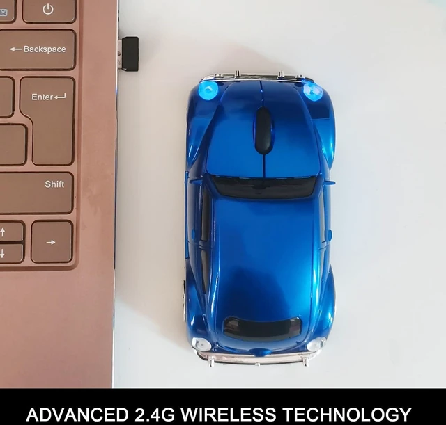 Alt view image 7 of 7 - Wireless Car Mouse, Funny Car Shaped Mouse 2.4GHz Optical Wireless Mice for Computer PC Notebook Laptop (Blue)