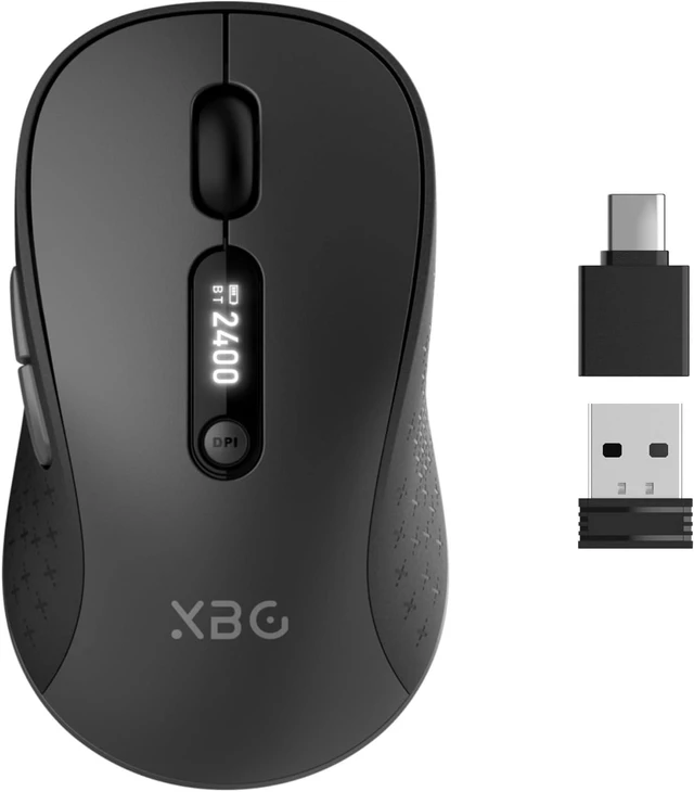 Main image of B15Pro Tri-Mode Wireless Bluetooth Mouse with LED Display for Laptop