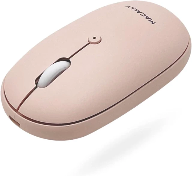 Main image of Macally Wireless Bluetooth Mouse - Quiet, Comfortable, Rechargeable for MacBook Air/Pro, Mac, iMac, Apple iPad - Computer Wireless Mouse for Laptop, Windows PC Desktop - Pink