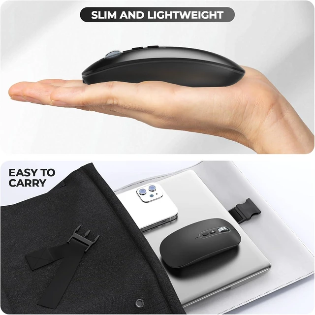 Alt view image 4 of 7 - Rechargeable USB C Wireless Mouse, Bluetooth & 2.4G for MacBook Air/Pro