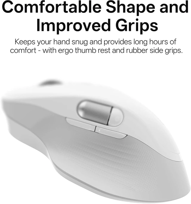 Alt view image 5 of 7 - Rapoo M680 Wireless Mouse - for Small to Medium Hands, Bluetooth 5.0/4.0 + 2.4GHz Tri-Mode Multi-Device Mouse, Free-Spin Scroll, Horizontal Wheel, Silent Clicks, 4800 DPI, 2-Year Battery