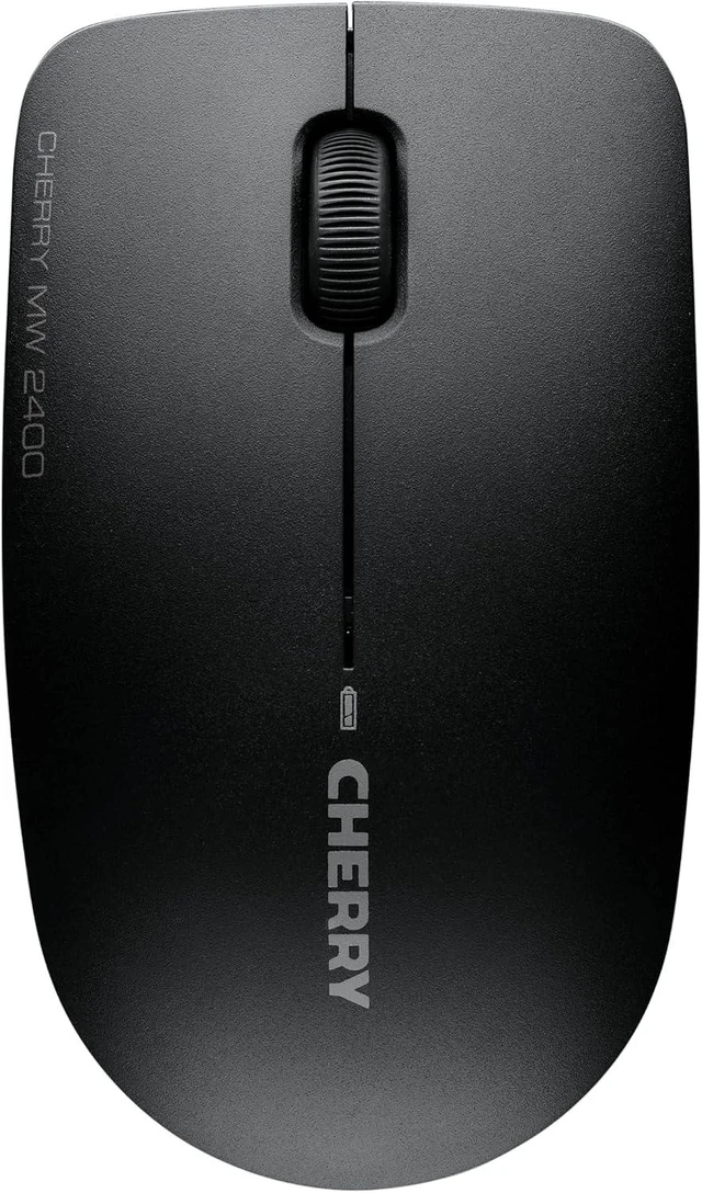 Main image of Cherry MW 2400-3-Button Wireless Mouse - Symmetrical - Black - Nano USB Receiver - Optical Sensor - 1200 dpi - 2.4 GHz Technology - GS Approval