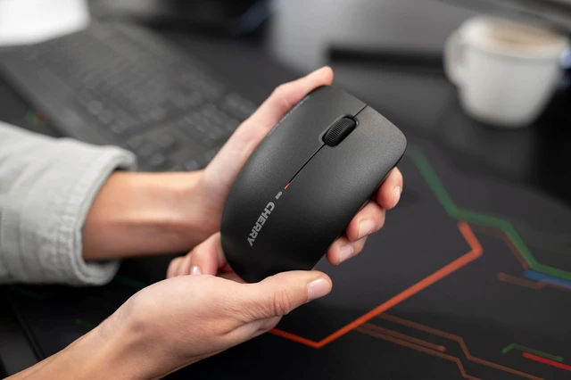 Alt view image 6 of 6 - Cherry MW 2400-3-Button Wireless Mouse - Symmetrical - Black - Nano USB Receiver - Optical Sensor - 1200 dpi - 2.4 GHz Technology - GS Approval