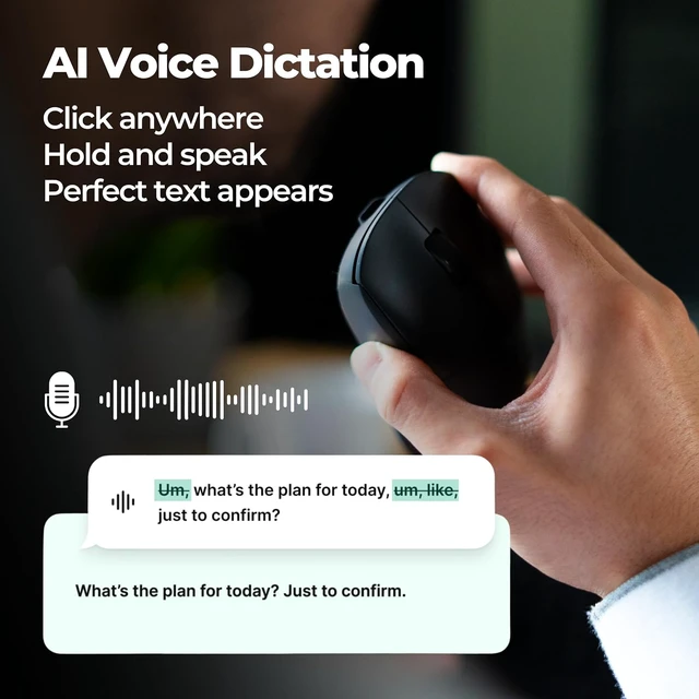 Alt view image 2 of 7 - Virtusx Jethro Wireless AI Mouse with Voice Typing & Meeting Recording