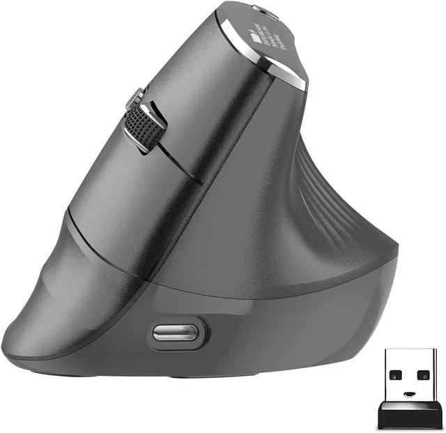 Main image of New Dual Mode Ergonomic Mouse, Rechargeable Bluetooth Vertical Ergo Mouse Wireless 5 Adjustable DPI, Silent 2.4GHz Optical Carpal Tunnel Mouse for Compatible with Laptop, PC(Right Hand)