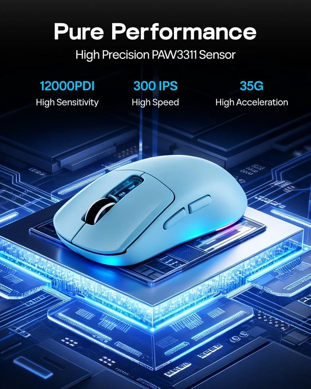 Alt view image 3 of 7 - EPOMAKER NEX Lite Wireless Gaming Mouse w/Screens & RGB Charging Dock