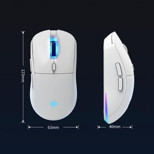 Alt view image 2 of 3 - Wireless Gaming Mouse, Wireless/Wired 1K Polling, Symmetrical, PAW3311, 24K, Ergonomic Gamer Mouse, 6 Macro Buttons, 800mAh Battery, Rechargeable Computer Mouse for Laptop, PC, Mac