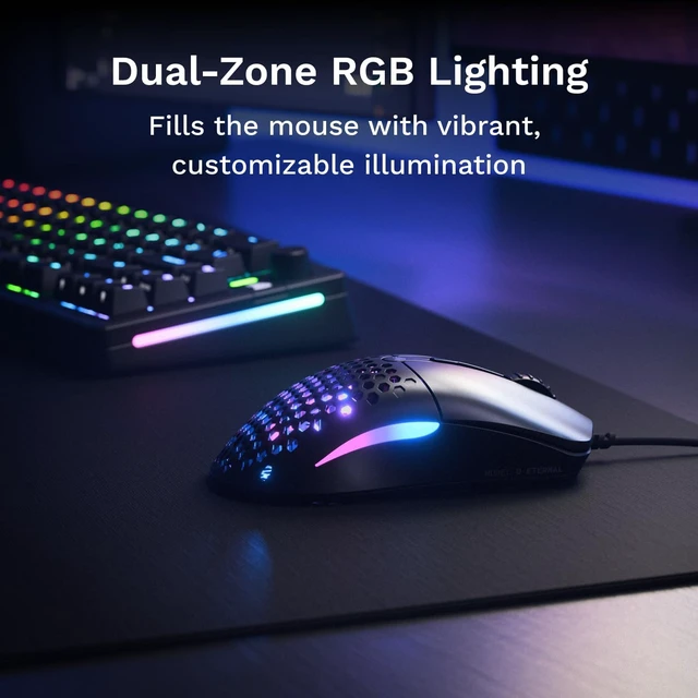Alt view image 4 of 7 - GLORIOUS Model O Eternal Ultralight RGB Gaming Mouse - Wired - 55g Lightweight - Customizable RGB Lighting - 6 Programmable Buttons - Symmetrical Design - 12K DPI Optical Sensor - PC/Mac - Black