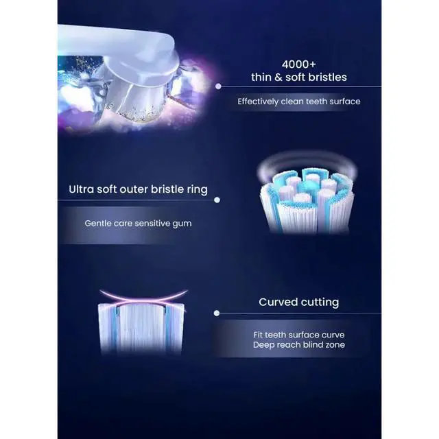 Alt view image 4 of 5 - Oral-B iO Ultimate Clean Replacement Brush Heads, 4 Count White, Only Compatible with Oral-B iO Series Electric Toothbrushes