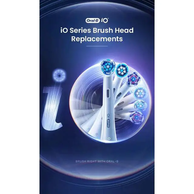 Alt view image 3 of 5 - Oral-B iO Ultimate Clean Replacement Brush Heads, 4 Count White, Only Compatible with Oral-B iO Series Electric Toothbrushes