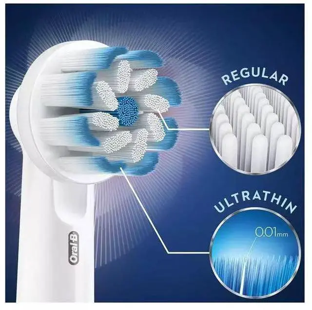Alt view image 2 of 5 - Oral-B Sensitive Clean Clean&Care Replacement Brush Heads, 4 Count, Compatible with All Rotating Oral-B Handles Except Pulsonic & iO Series