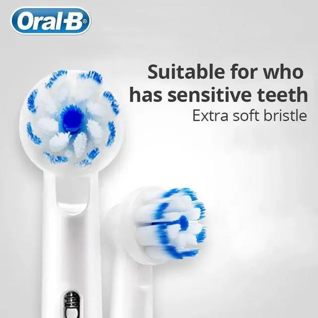Alt view image 3 of 5 - Oral-B Sensitive Clean Clean&Care Replacement Brush Heads, 4 Count, Compatible with All Rotating Oral-B Handles Except Pulsonic & iO Series