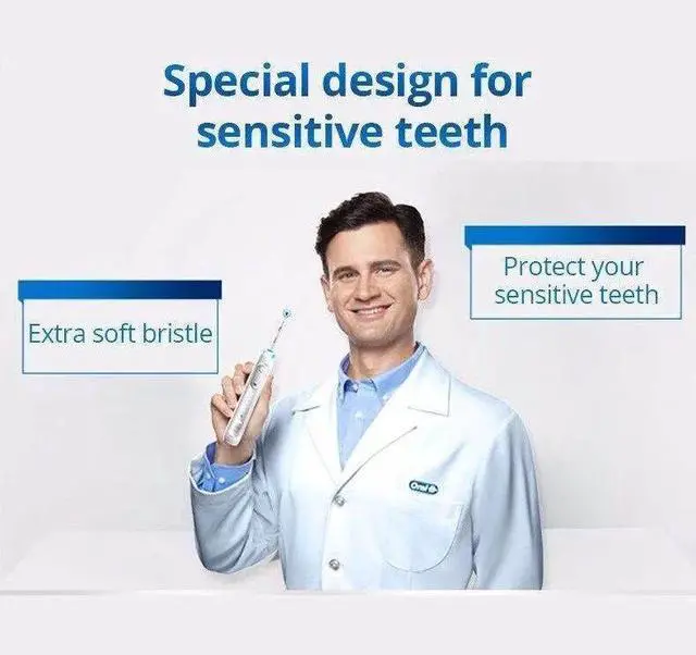 Alt view image 5 of 5 - Oral-B Sensitive Clean Clean&Care Replacement Brush Heads, 4 Count, Compatible with All Rotating Oral-B Handles Except Pulsonic & iO Series