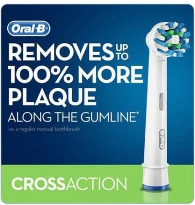 Alt view image 4 of 6 - Oral-B CrossAction Toothbrush Replacement Heads, 4 Pack, MultiDirectional Bristles for Plaque Removal