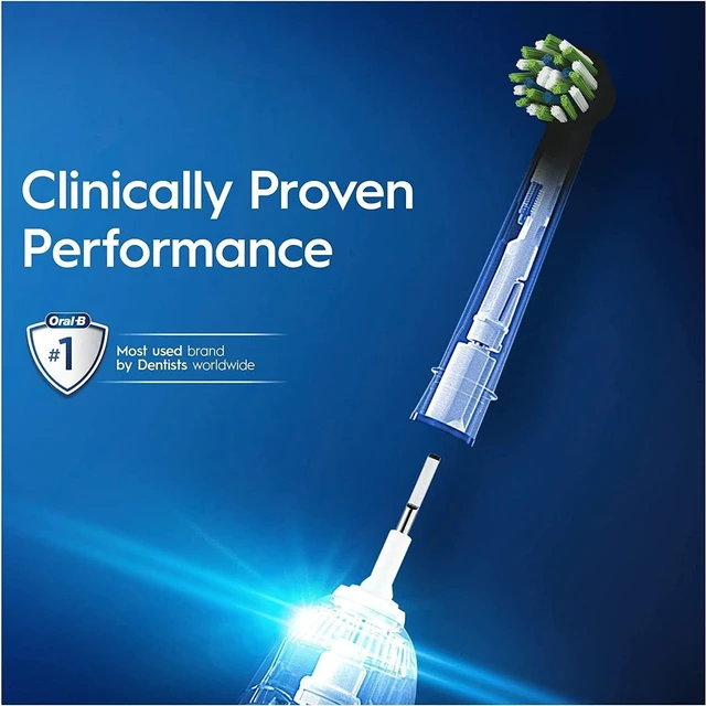 Alt view image 7 of 7 - Oral-B CrossAction Toothbrush Replacement Heads, 4 Pack, CleanMaximiser Bristles for Full Mouth Plaque Removal