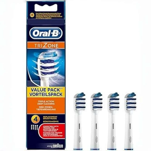 Main image of Oral-B TriZone Replacement Brush Heads, 4Pack, Triple Action Deep Clean Bristles