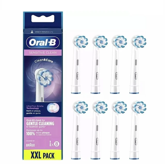 Main image of OralB Sensitive Clean Toothbrush Replacement Heads, 8 Pack, Gentle Cleaning for Sensitive Gums