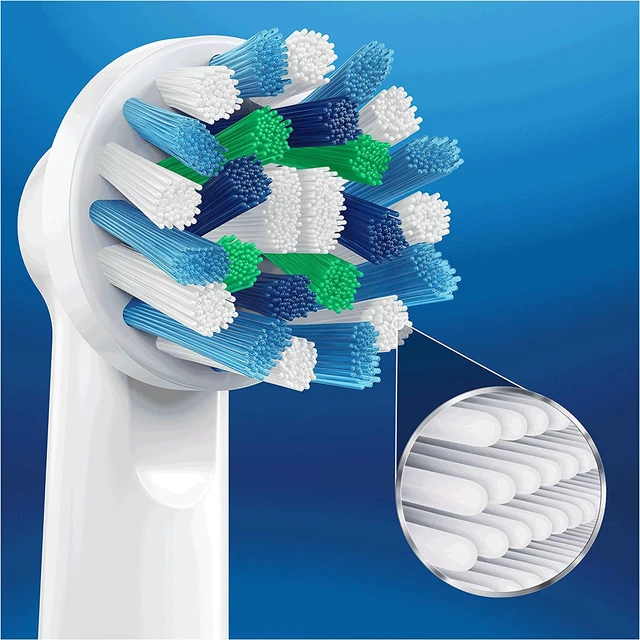 Alt view image 4 of 6 - OralB Cross Action Toothbrush Replacement Heads, 4 Pack, Multi-Angle Bristles Deep Gumline Cleaning
