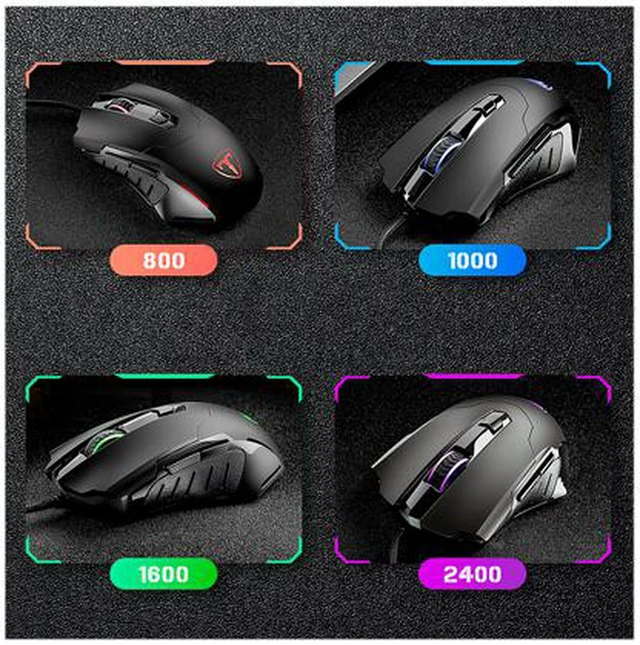 Alt view image 2 of 6 - Ergonomic Wired Gaming Mouse, RGB Breathing Light, 6 Programmable Buttons, High Precision Optical Sensor for Gaming & Office