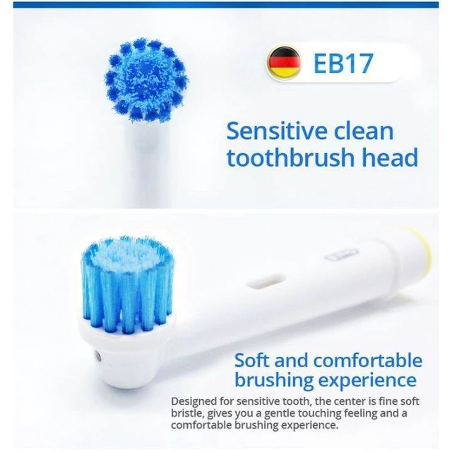 Alt view image 3 of 6 - Oral-B Sensitive Clean Replacement Brush Heads, 4 Count, Extra Soft Bristles for Gentle Gum Care, Compatible with Oral-B Electric Toothbrushes