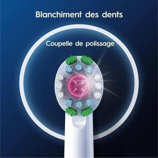 Alt view image 2 of 6 - Oral-B Pro 3D White Replacement Brush Heads, 4 Count, Removes Surface Stains for Whiter Teeth, Compatible with Oral-B Electric Toothbrushes