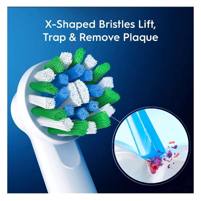 Alt view image 2 of 7 - Oral-B EB50 Pro Cross Action Electric Toothbrush Replacement Heads 4 Pack, Angled Bristles Deep Clean Between Teeth