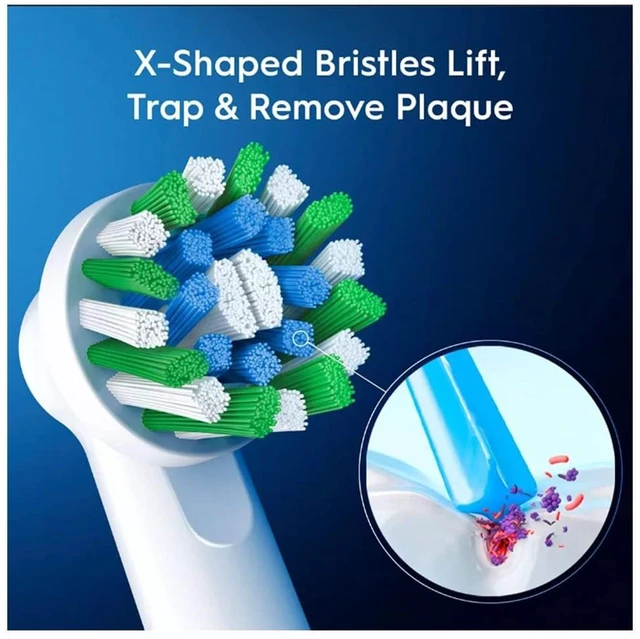Alt view image 2 of 7 - Oral-B Pro Cross Action Replacement Brush Heads, 8 Count, Up To 100% More Plaque Removal, Compatible with Oral-B Electric Toothbrushes