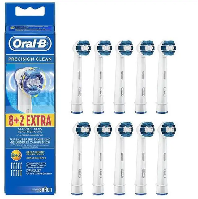 Main image of Têtes De Brosse De Rechange Oral-B Precision Clean Originales D'Allemagne, Lot De 10