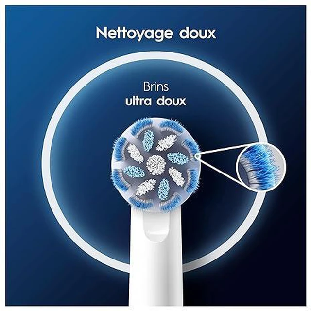 Alt view image 5 of 5 - Têtes De Brosse De Rechange Oral-B Pro Sensitive Clean Pour Brosse À Dents Électrique, Paquet De 4