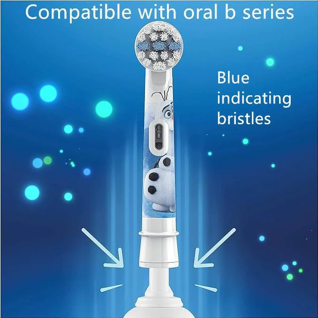 Alt view image 3 of 5 - Têtes De Brosse De Rechange Pour Brosse À Dents Électrique Oral-B Kids Frozen, Lot De 4